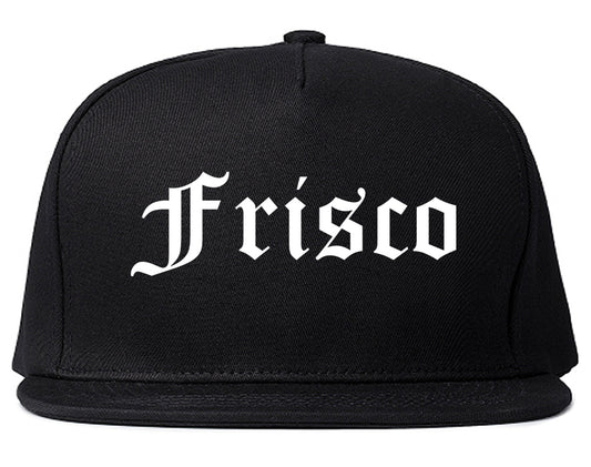 Frisco Texas TX Old English Mens Snapback Hat Black