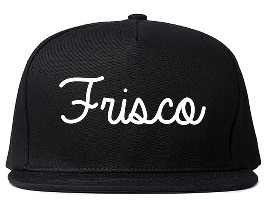 Frisco Texas TX Script Mens Snapback Hat Black