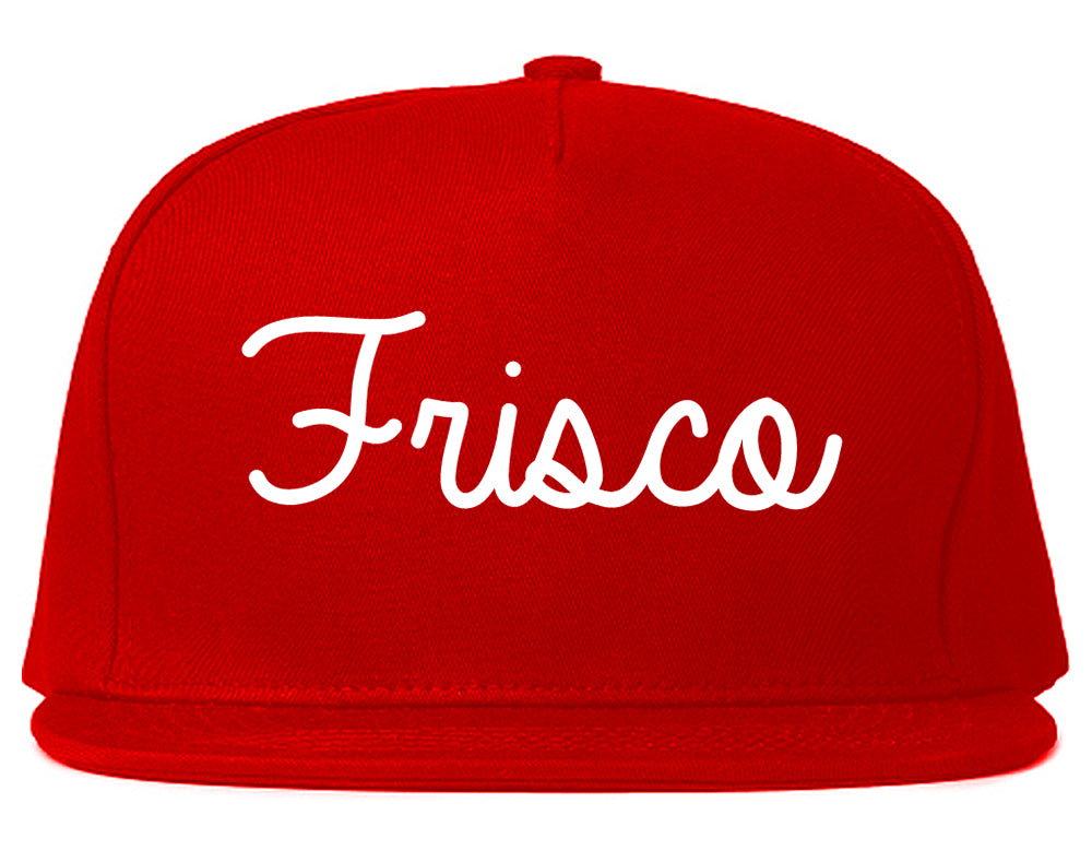 Frisco Texas TX Script Mens Snapback Hat Red