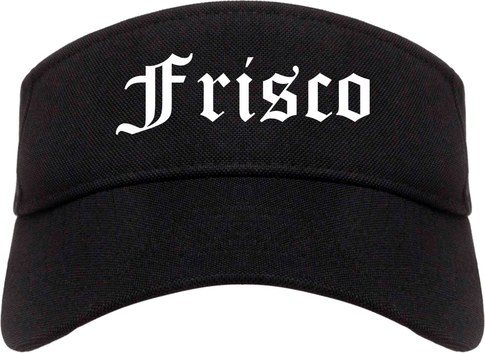 Frisco Texas TX Old English Mens Visor Cap Hat Black
