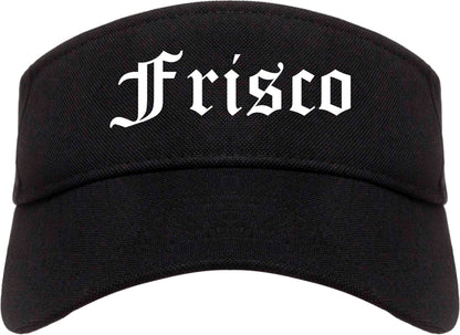 Frisco Texas TX Old English Mens Visor Cap Hat Black