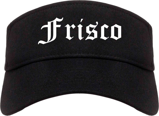 Frisco Texas TX Old English Mens Visor Cap Hat Black