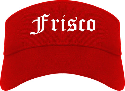 Frisco Texas TX Old English Mens Visor Cap Hat Red