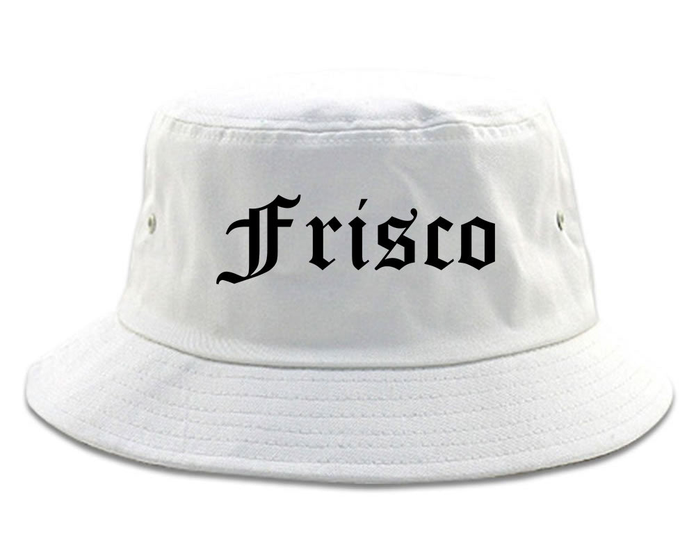 Frisco Texas TX Old English Mens Bucket Hat White