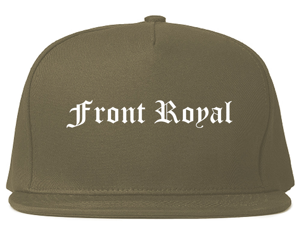 Front Royal Virginia VA Old English Mens Snapback Hat Grey