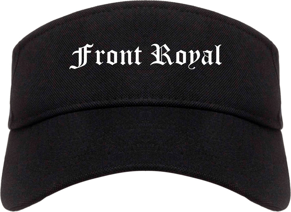 Front Royal Virginia VA Old English Mens Visor Cap Hat Black