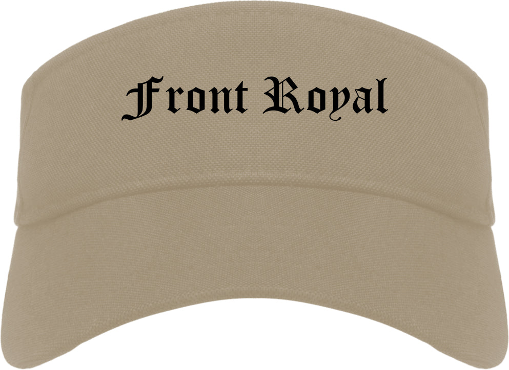 Front Royal Virginia VA Old English Mens Visor Cap Hat Khaki