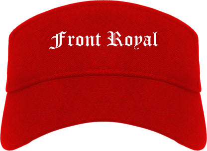 Front Royal Virginia VA Old English Mens Visor Cap Hat Red