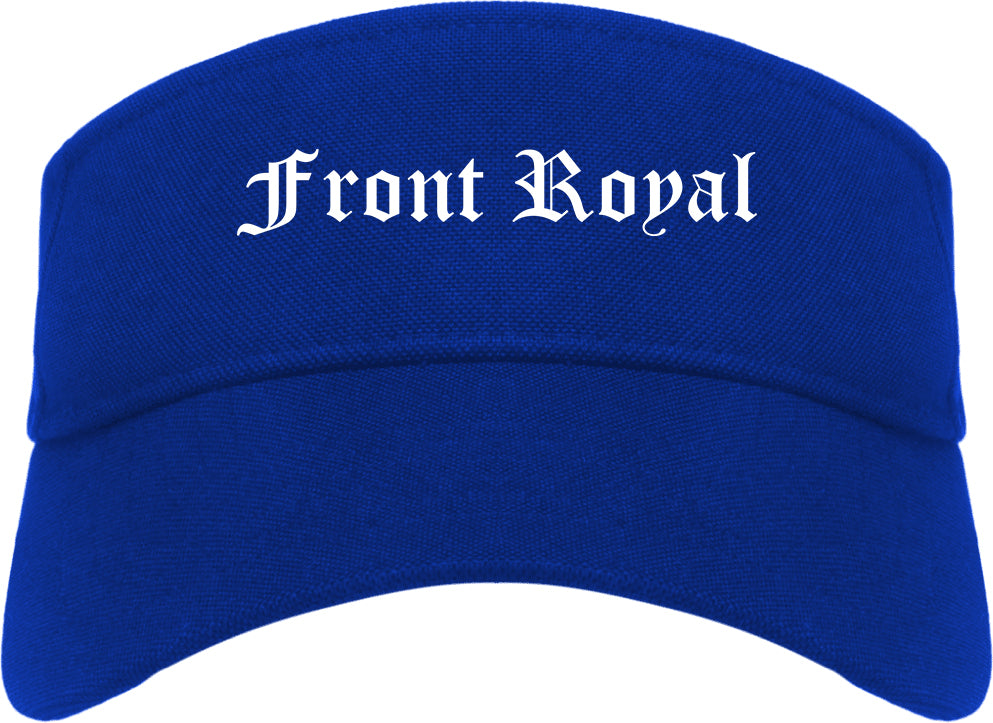 Front Royal Virginia VA Old English Mens Visor Cap Hat Royal Blue