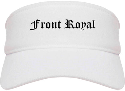 Front Royal Virginia VA Old English Mens Visor Cap Hat White