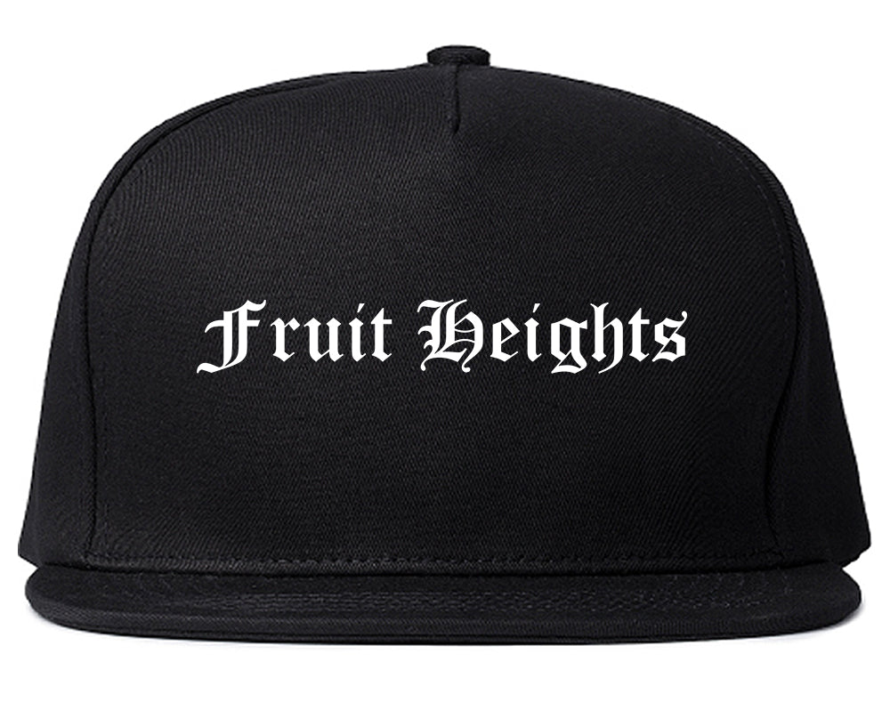 Fruit Heights Utah UT Old English Mens Snapback Hat Black