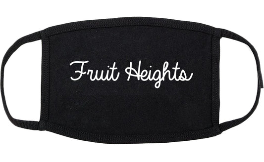 Fruit Heights Utah UT Script Cotton Face Mask Black