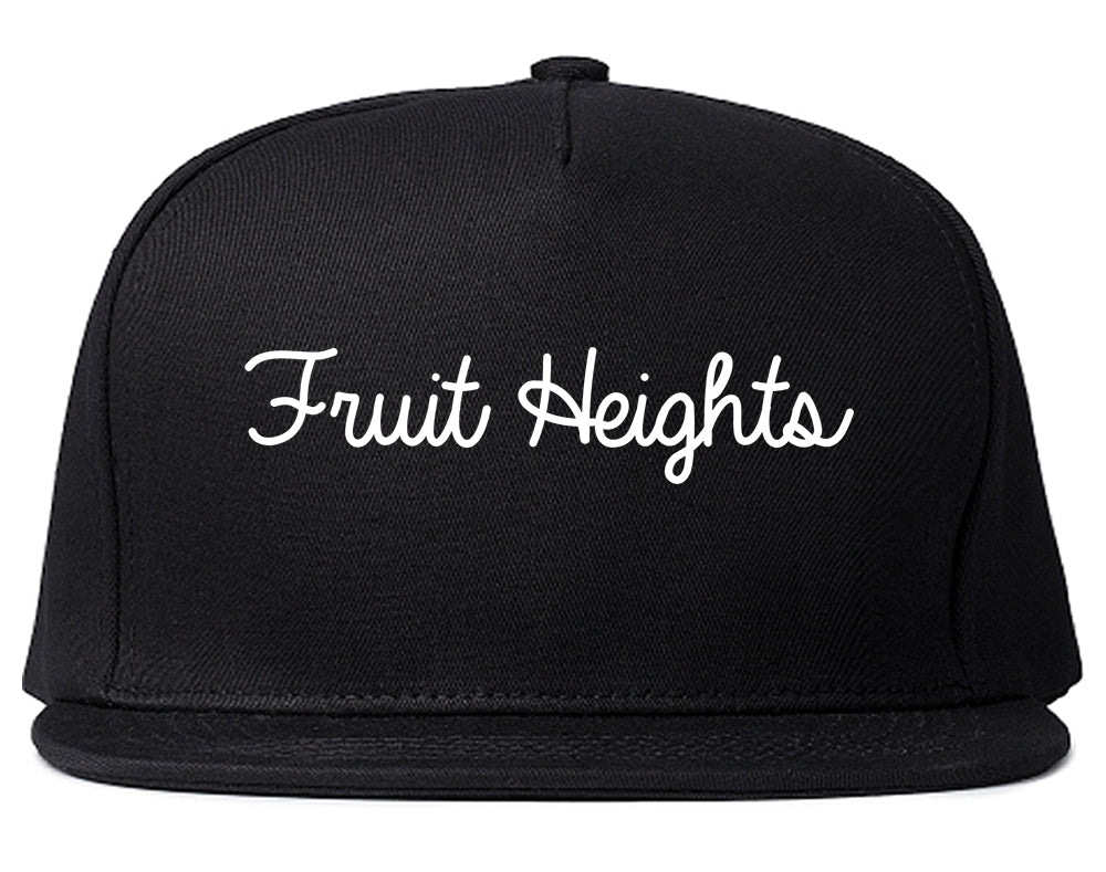 Fruit Heights Utah UT Script Mens Snapback Hat Black
