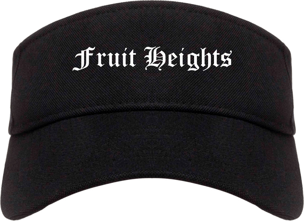 Fruit Heights Utah UT Old English Mens Visor Cap Hat Black