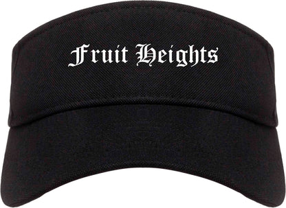 Fruit Heights Utah UT Old English Mens Visor Cap Hat Black