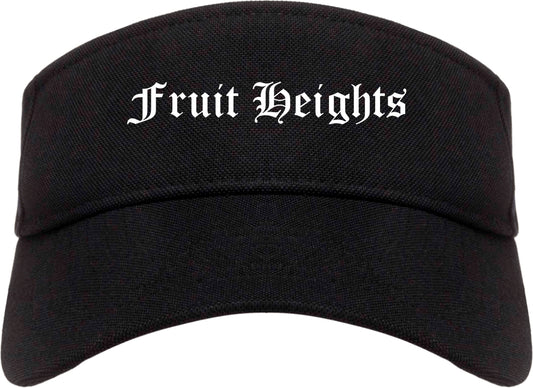 Fruit Heights Utah UT Old English Mens Visor Cap Hat Black
