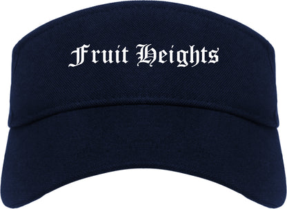 Fruit Heights Utah UT Old English Mens Visor Cap Hat Navy Blue