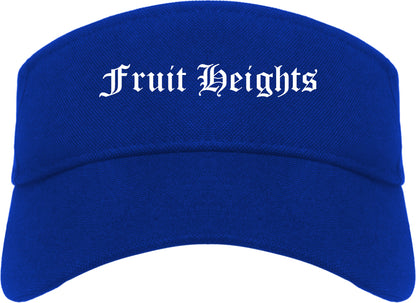 Fruit Heights Utah UT Old English Mens Visor Cap Hat Royal Blue