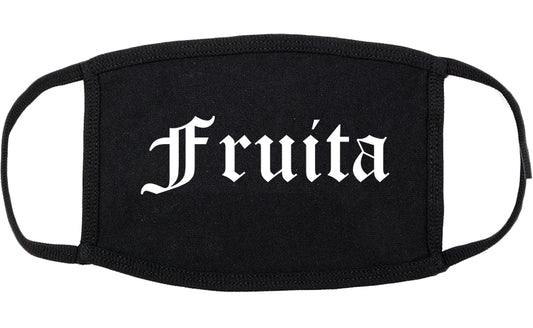 Fruita Colorado CO Old English Cotton Face Mask Black