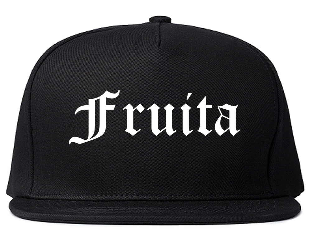 Fruita Colorado CO Old English Mens Snapback Hat Black