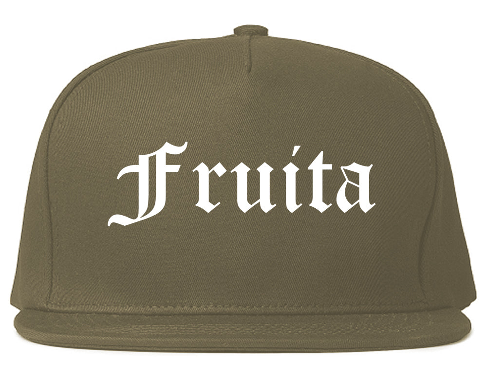 Fruita Colorado CO Old English Mens Snapback Hat Grey