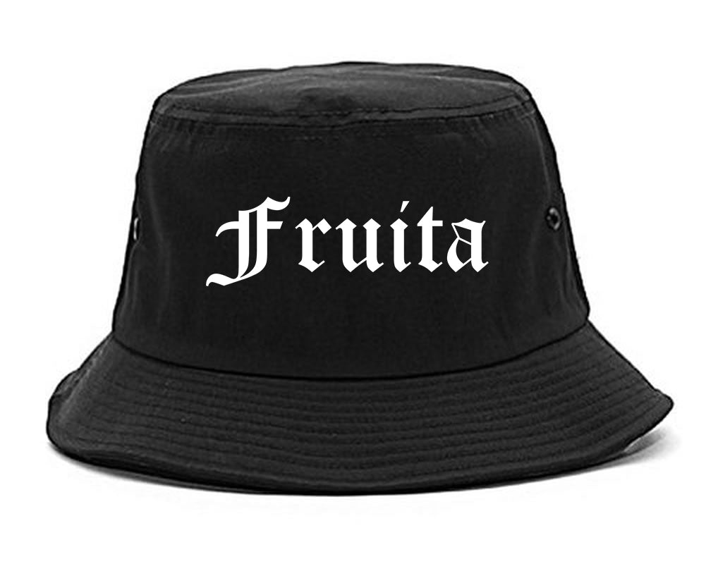Fruita Colorado CO Old English Mens Bucket Hat Black