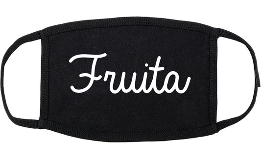 Fruita Colorado CO Script Cotton Face Mask Black
