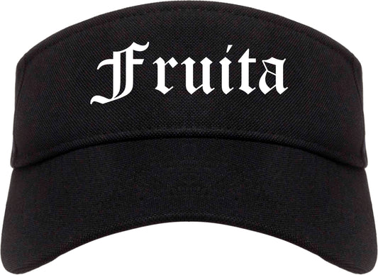 Fruita Colorado CO Old English Mens Visor Cap Hat Black