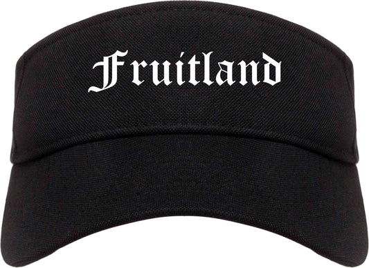 Fruitland Idaho ID Old English Mens Visor Cap Hat Black