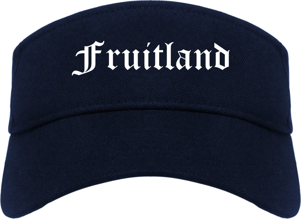 Fruitland Idaho ID Old English Mens Visor Cap Hat Navy Blue