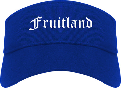 Fruitland Idaho ID Old English Mens Visor Cap Hat Royal Blue