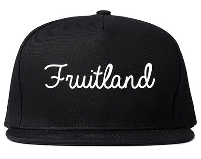 Fruitland Maryland MD Script Mens Snapback Hat Black