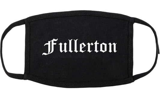 Fullerton California CA Old English Cotton Face Mask Black