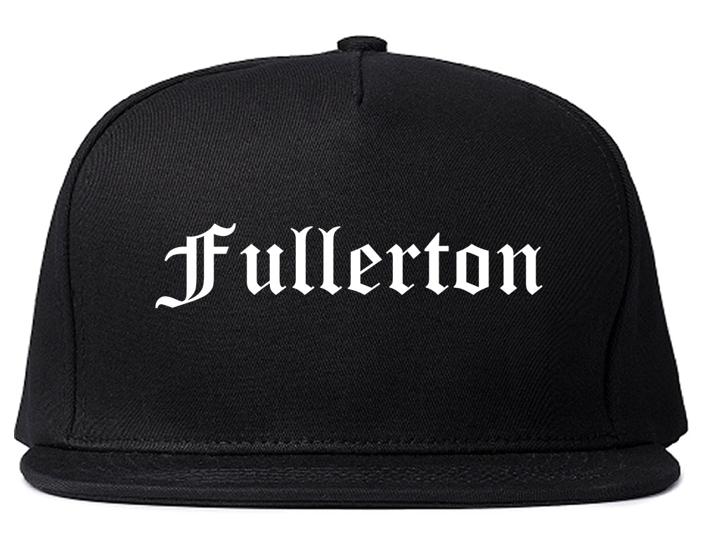 Fullerton California CA Old English Mens Snapback Hat Black