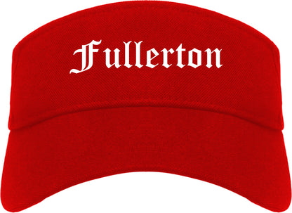 Fullerton California CA Old English Mens Visor Cap Hat Red