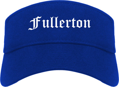 Fullerton California CA Old English Mens Visor Cap Hat Royal Blue