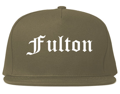 Fulton Missouri MO Old English Mens Snapback Hat Grey