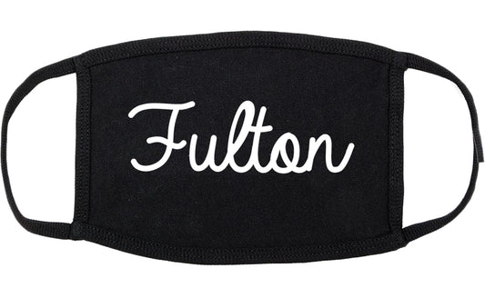 Fulton Missouri MO Script Cotton Face Mask Black
