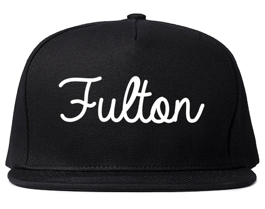 Fulton Missouri MO Script Mens Snapback Hat Black