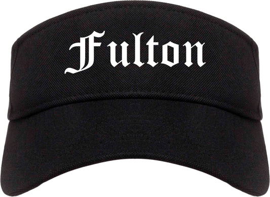 Fulton Missouri MO Old English Mens Visor Cap Hat Black