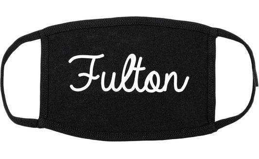 Fulton New York NY Script Cotton Face Mask Black