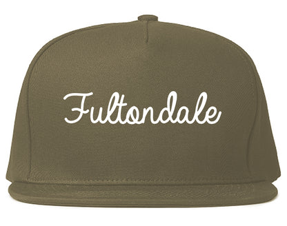 Fultondale Alabama AL Script Mens Snapback Hat Grey