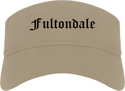 Fultondale Alabama AL Old English Mens Visor Cap Hat Khaki