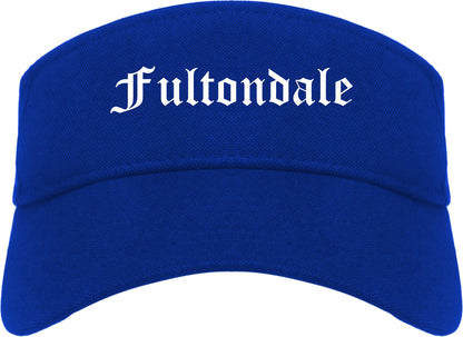 Fultondale Alabama AL Old English Mens Visor Cap Hat Royal Blue