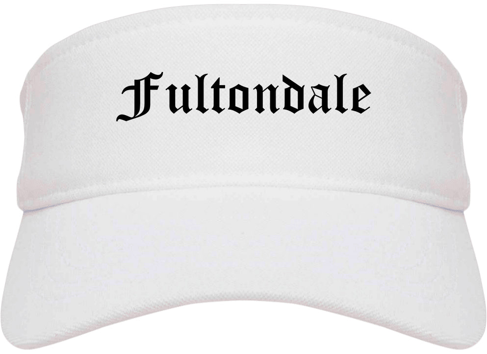 Fultondale Alabama AL Old English Mens Visor Cap Hat White