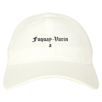 Fuquay Varina North Carolina NC Old English Mens Dad Hat Baseball Cap White