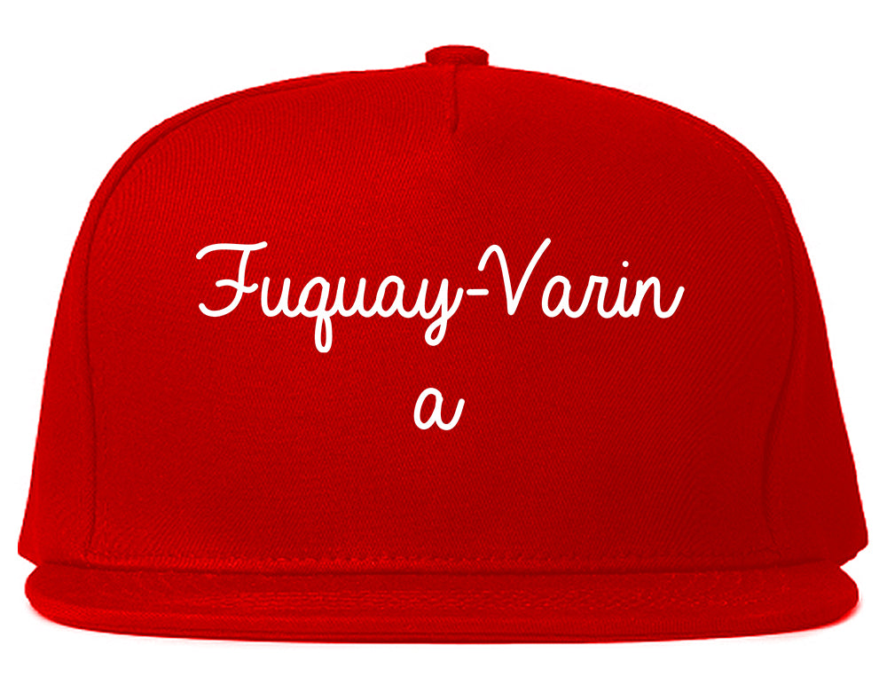 Fuquay Varina North Carolina NC Script Mens Snapback Hat Red