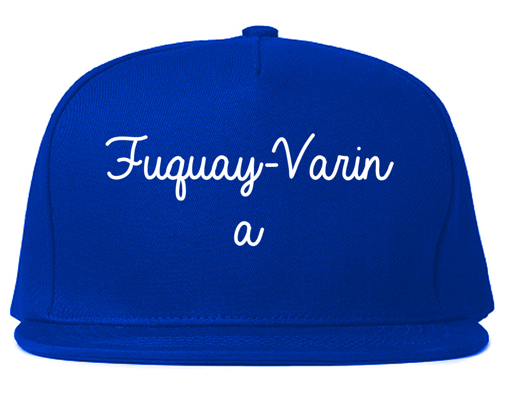 Fuquay Varina North Carolina NC Script Mens Snapback Hat Royal Blue