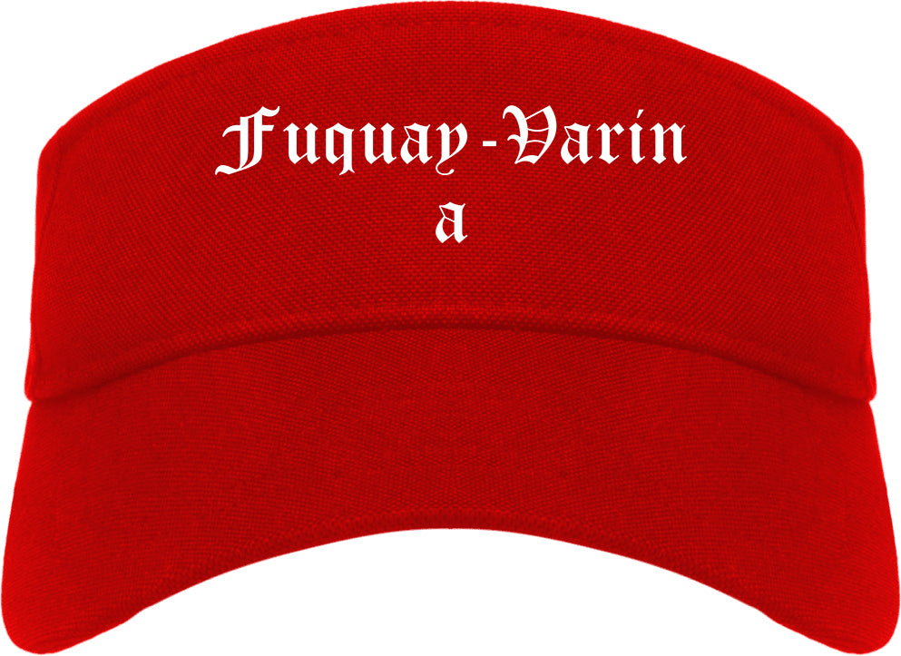 Fuquay Varina North Carolina NC Old English Mens Visor Cap Hat Red