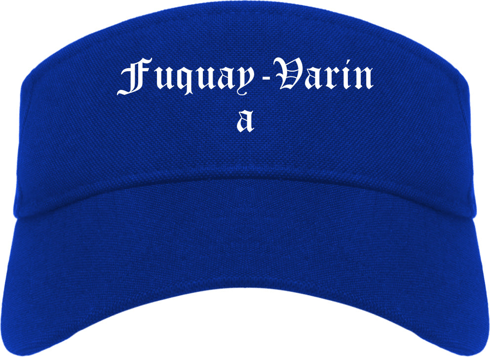 Fuquay Varina North Carolina NC Old English Mens Visor Cap Hat Royal Blue